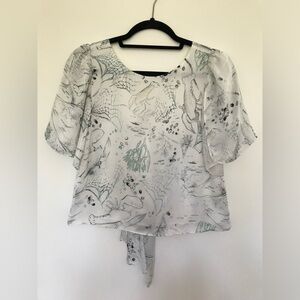 Club Monaco silk cropped top